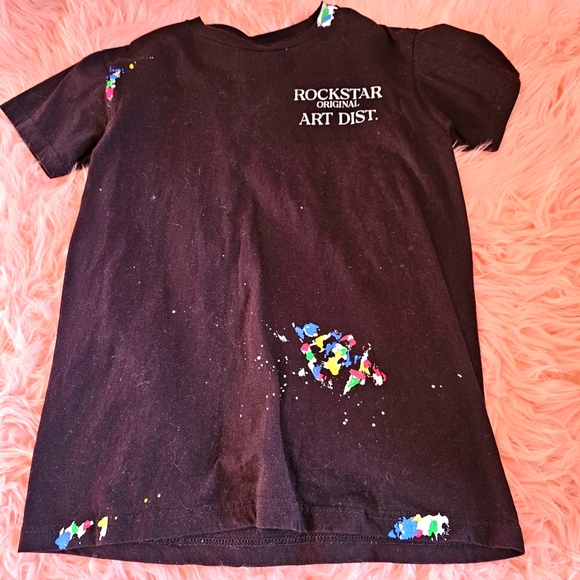 Rockstar original Art District men's paint splatter T-shirt size small - Picture 1 of 3